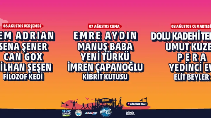 MilyonFest Arsuz 2026 - Cumartesi etkinlik görseli